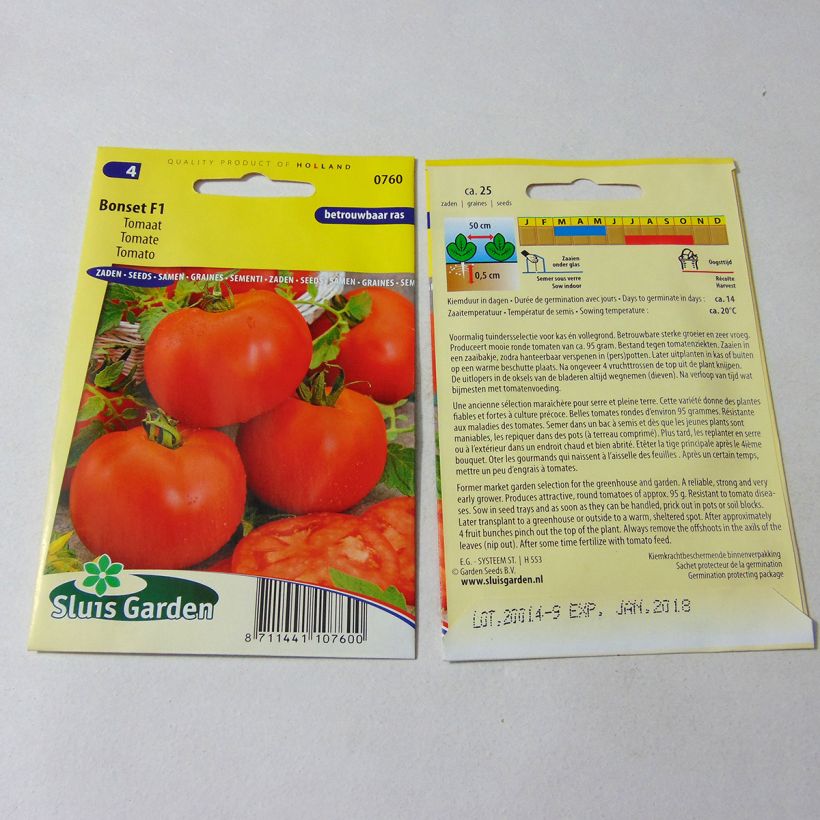 Example of Tomate Bonset per pack of 25 seeds as you get
