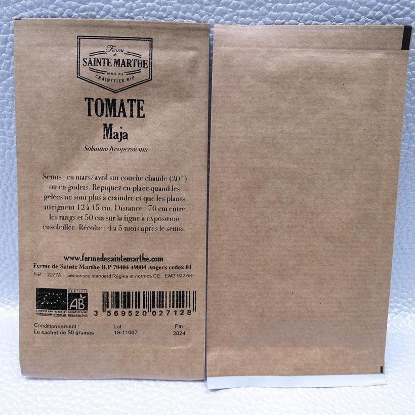 Example of Tomate Maja Bio per pack of 50 seeds as you get