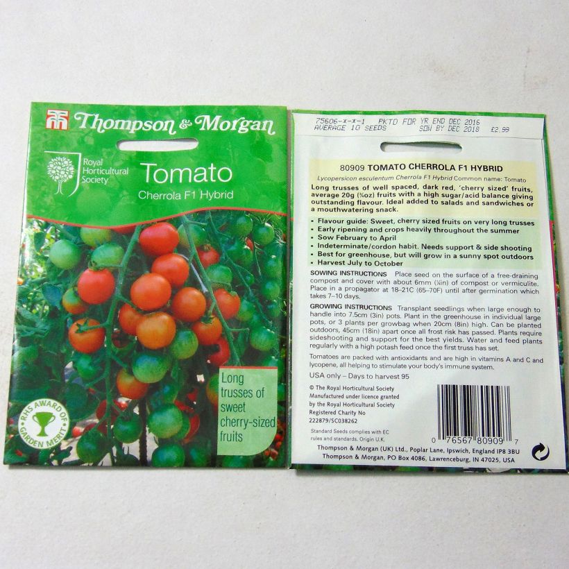 Example of Kirschtomate Cherrola per pack of 10 seeds as you get