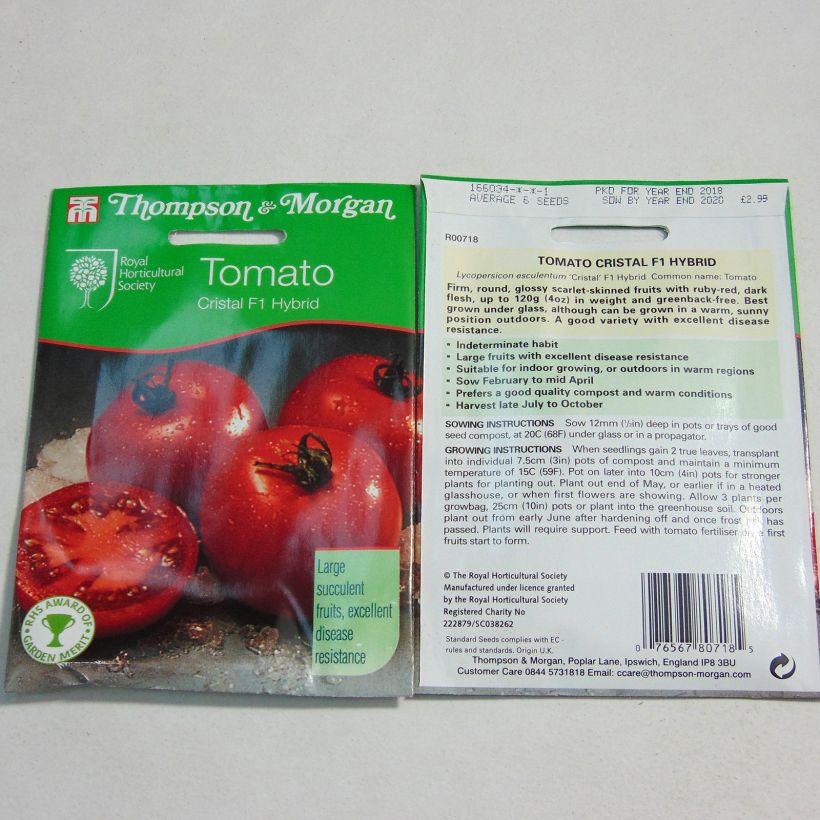 Example of Tomate Cristal per pack of 8 seeds as you get