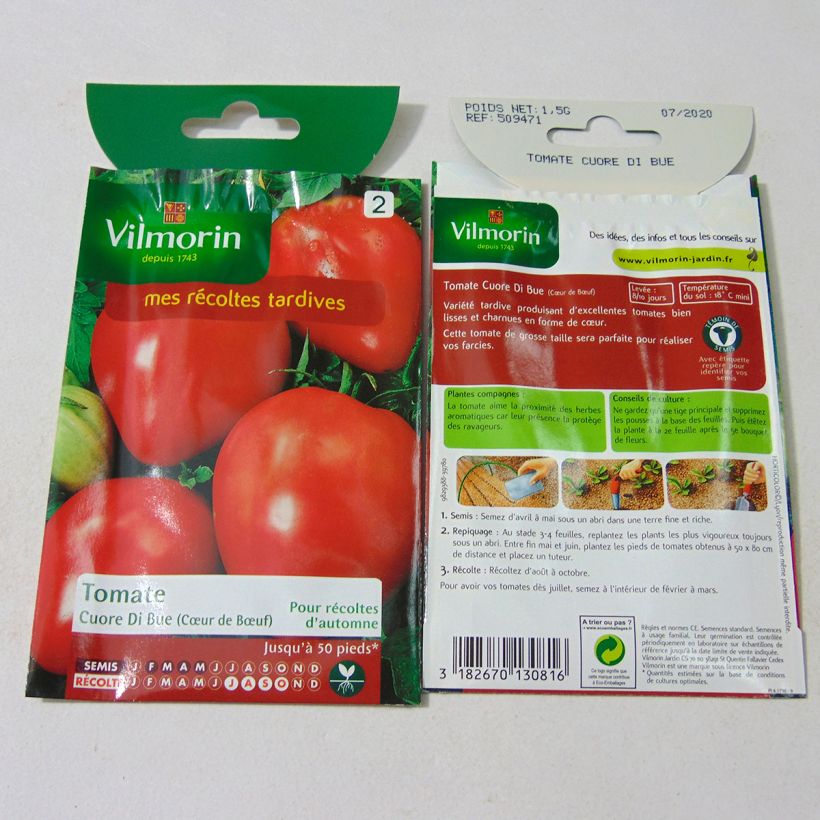 Example of Fleischtomate Cuor di Bue - Vilmorin per pack of 300 seeds (1g) as you get