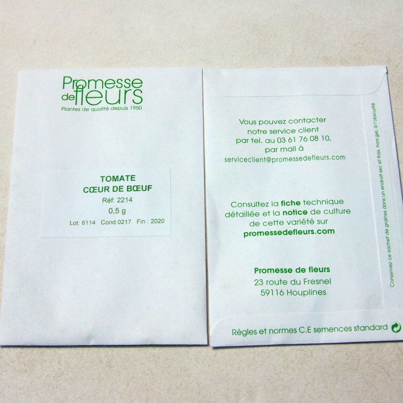 Example of Fleischtomate Cuor di Bue per pack of 150 seeds (0,5g) as you get