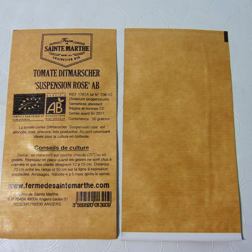 Example of Tomate Ditmarscher Suspension Rose Bio per pack of 50 seeds as you get