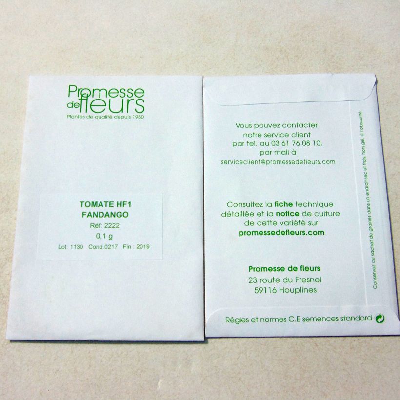 Example of Tomate Fandango per pack of 25 seeds (0,1g) as you get