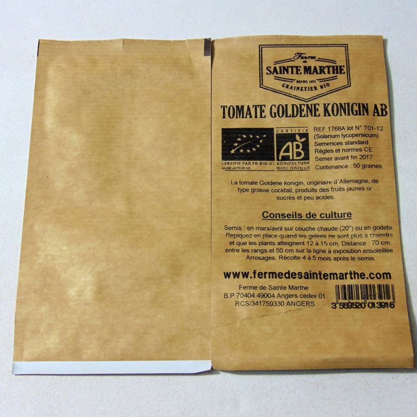 Example of Tomate Goldene Königin Bio per pack of 50 seeds as you get