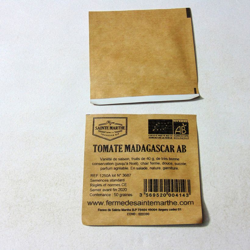 Example of Tomate Madagascar Bio per pack of 50 seeds as you get