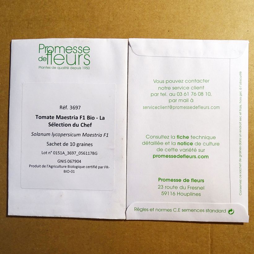 Example of Tomate Maestria Bio per pack of 10 seeds as you get