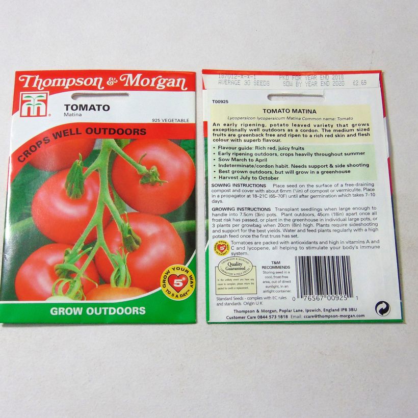 Example of Tomate Matina per pack of 30 seeds as you get