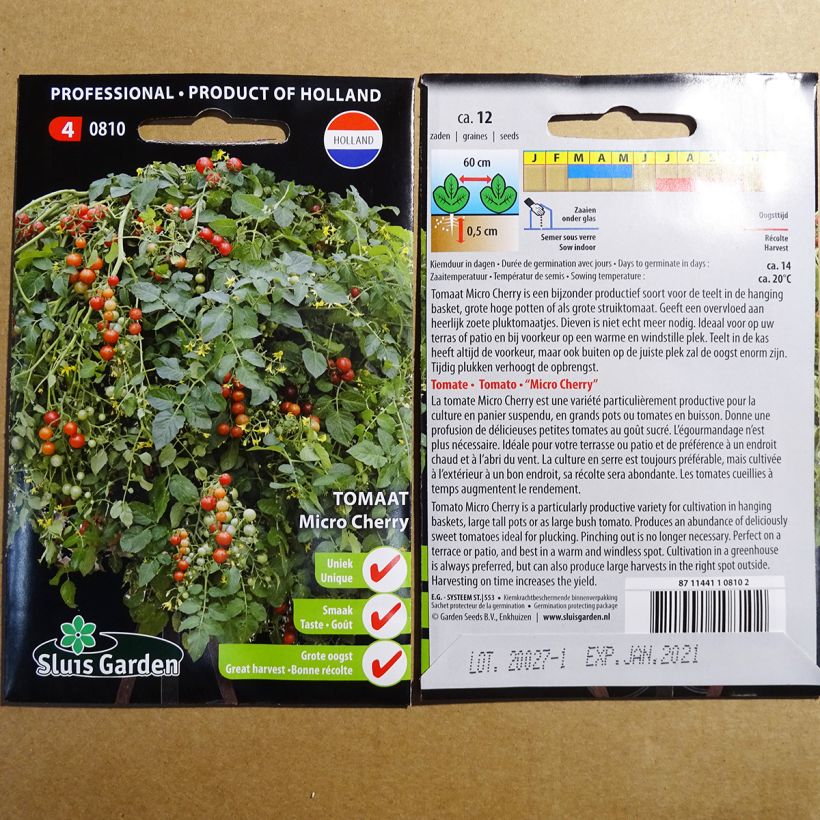 Example of Tomate Micro Cherry per pack of 12 seeds as you get
