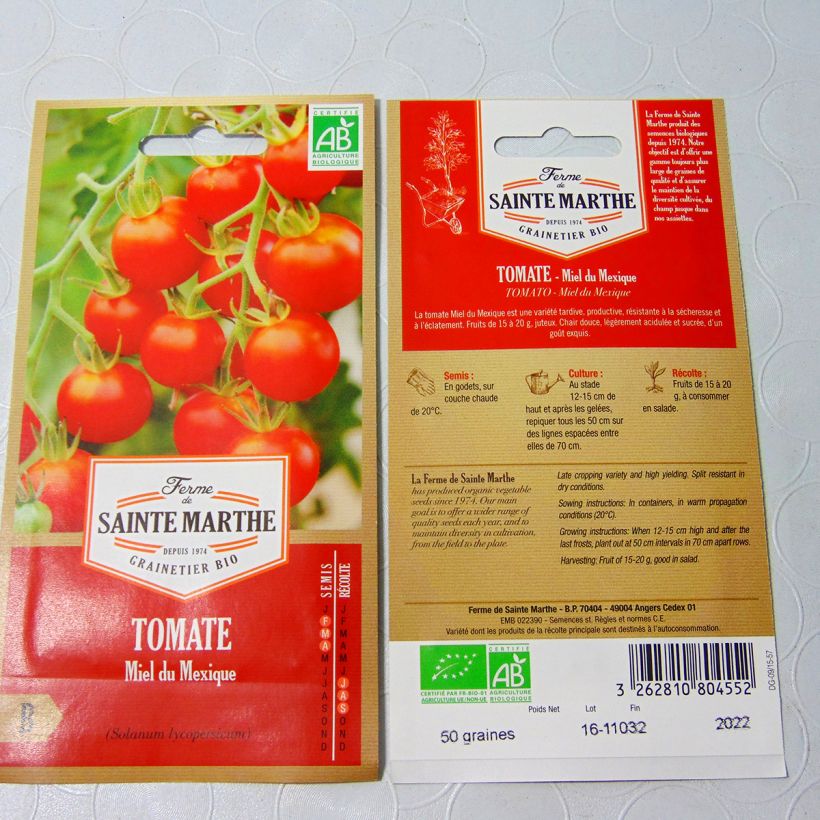 Example of Tomate Miel Du Mexique Bio per pack of 25 seeds as you get