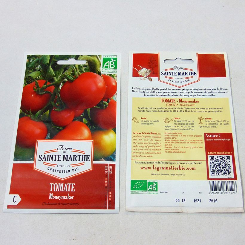 Example of Tomate Money Maker Bio per pack of 40 seeds as you get