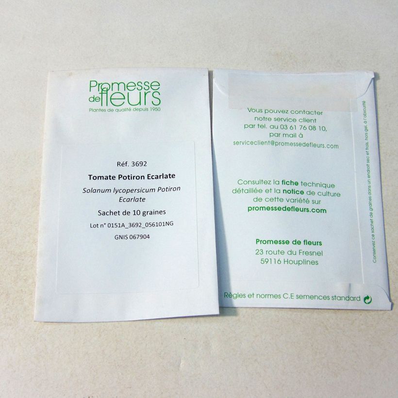 Example of Tomate Potiron écarlate per pack of 10 seeds as you get