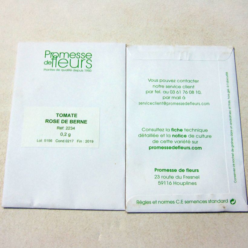 Example of Tomate Rose de Berne per pack of 50 seeds (0,2g) as you get