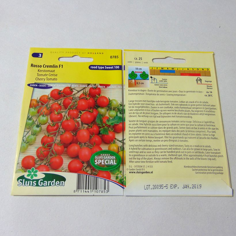 Example of Kirschtomate Rosso Cremlin per pack of 25 seeds as you get
