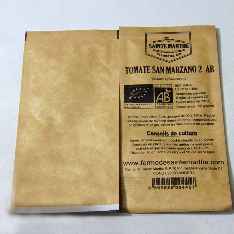 Example of Tomate San Marzano 2 BIO (Samen) - Ferme de Ste Marthe per pack of 50 seeds as you get