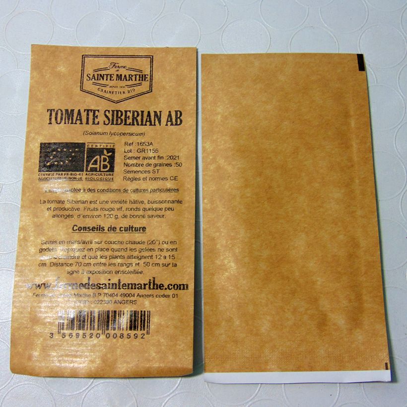 Example of Tomate Siberian Bio per pack of 50 seeds as you get