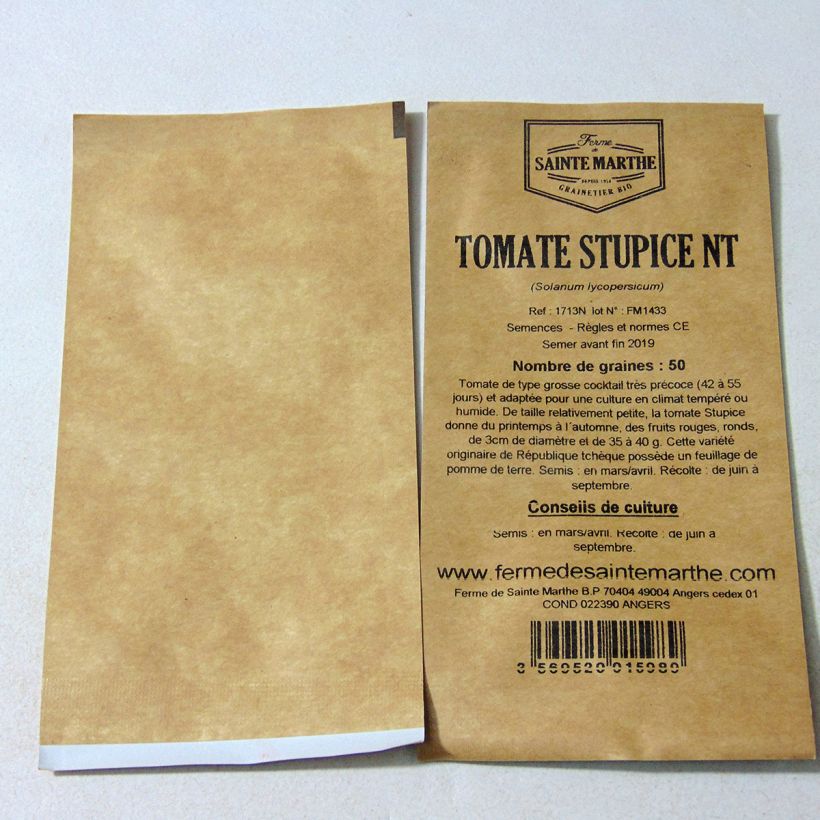 Example of Tomate Stupice per pack of 50 seeds as you get