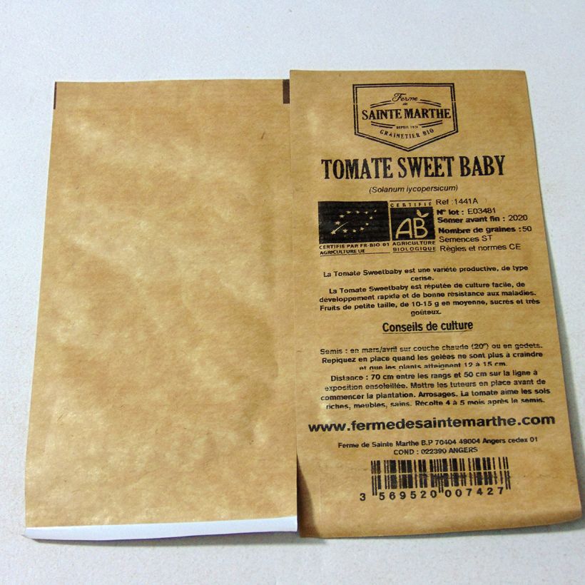 Example of Kirschtomate Sweetbaby Bio per pack of 50 seeds as you get