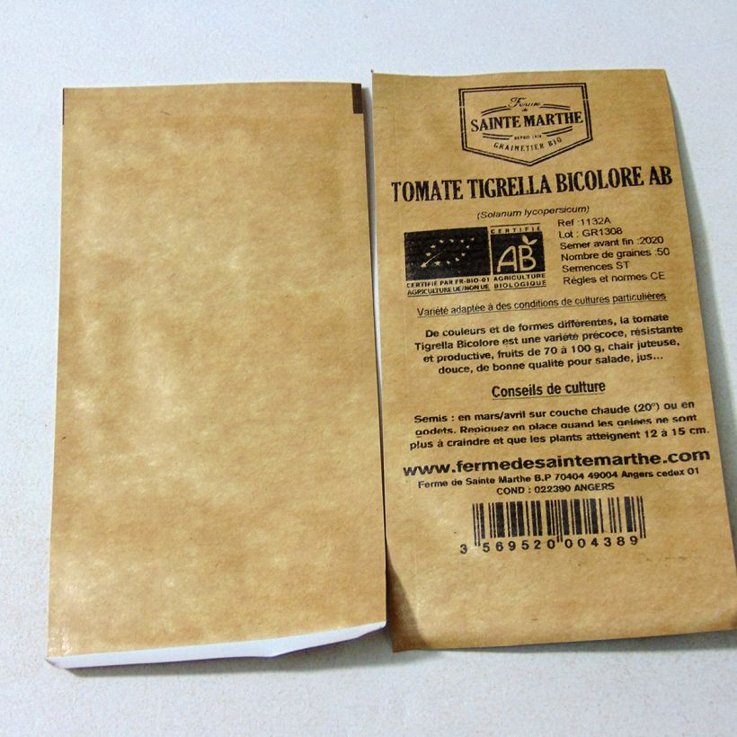 Example of Tomate Tigerella bicolore Bio per pack of 50 seeds as you get