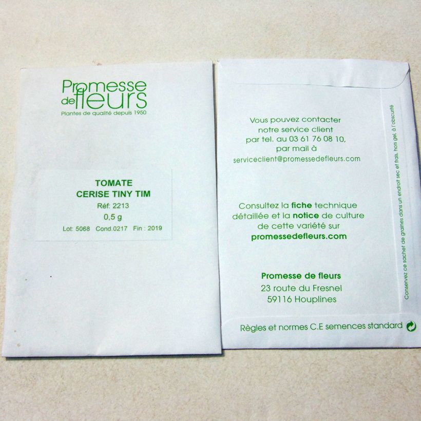 Example of Kirschtomate Tiny Tim per pack of 250 seeds (0,5g) as you get