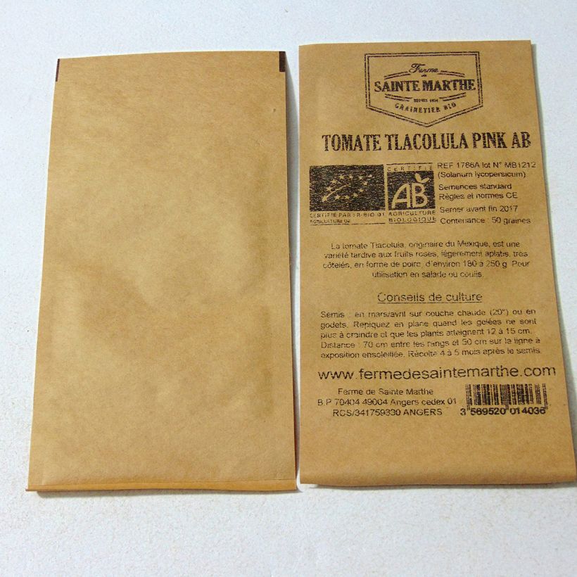 Example of Tomate Tlacolula Pink Bio per pack of 50 seeds as you get
