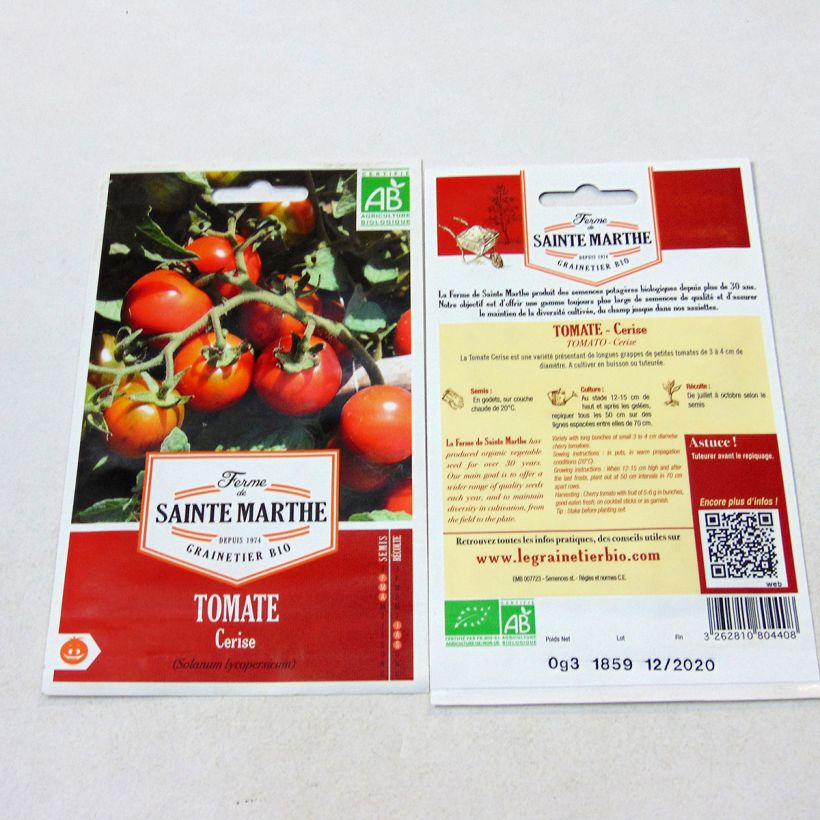 Example of Kirschtomate Cerise Bio per pack of 50 seeds as you get