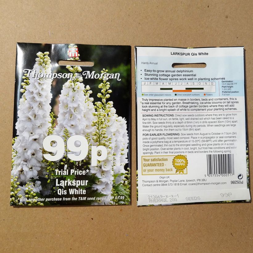 Example of Delphinium consolida Qis White - Acker-Rittersporn per pack of 300 seeds (1g) as you get