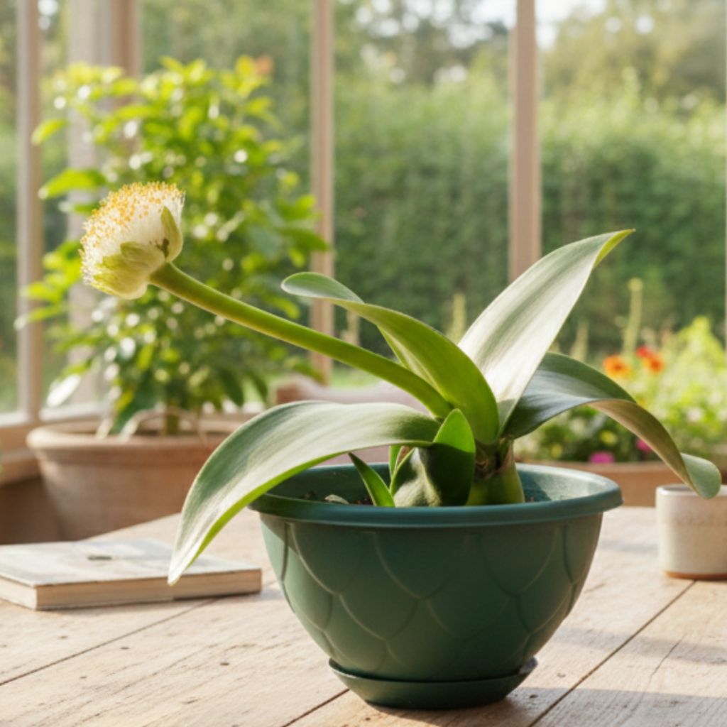 Scadoxus oder Haemanthus albiflos