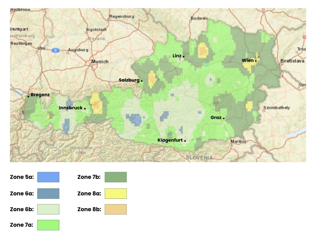 Karte der Winterhärte